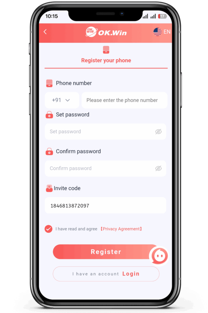 Ok Win game login page preview image